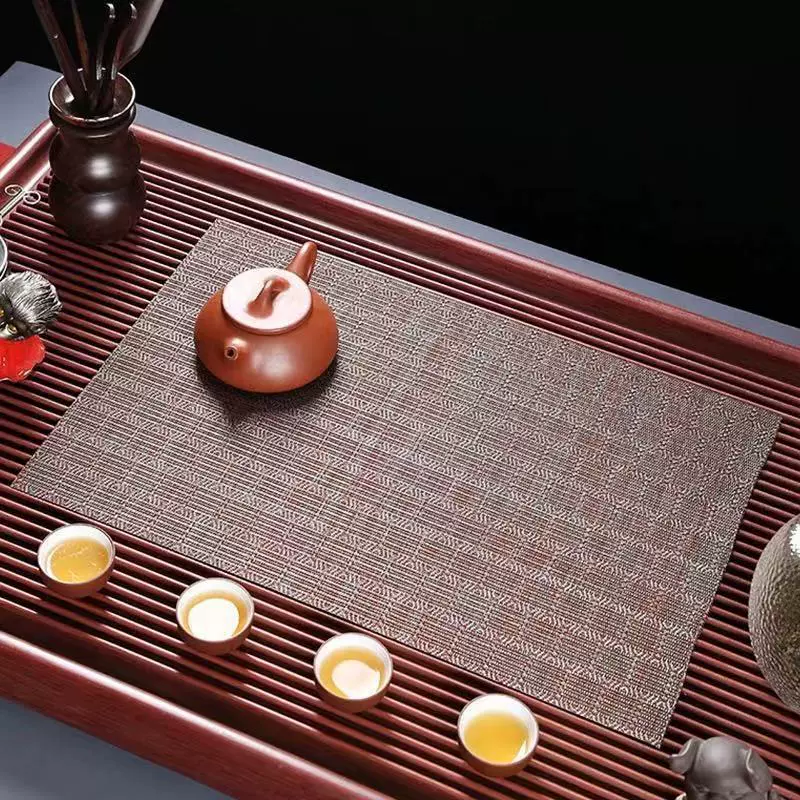 Чайный сервиз Чайная церемония Волокно Чайный коврик бамбуковый плетеный чайный коврик