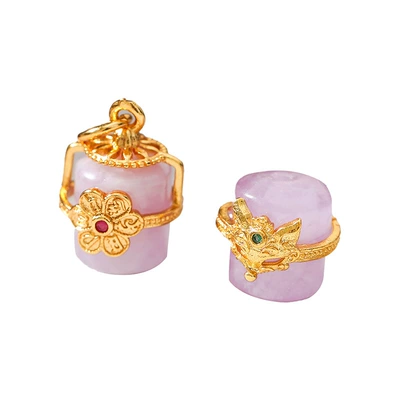 Zərgərlik ara hissələri | 24K Gold Inlaid Natural Amethyst