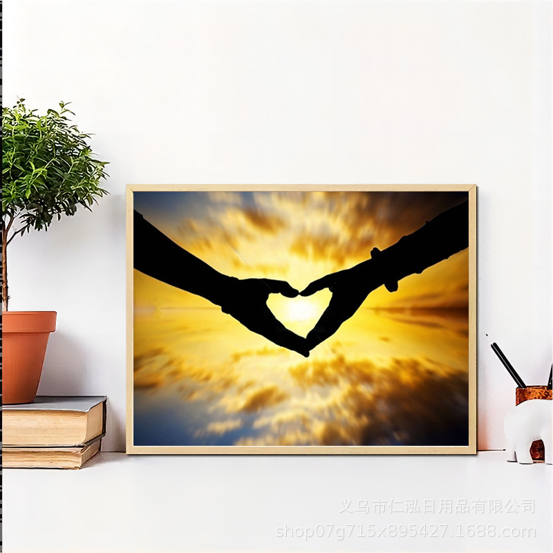 Nueva pintura diamante bricolaje Día de San Valentín conjunto romántico diamante completo ladrillo pintura Cruz puntada pintura decorativa transfronteriza fábrica al por mayor