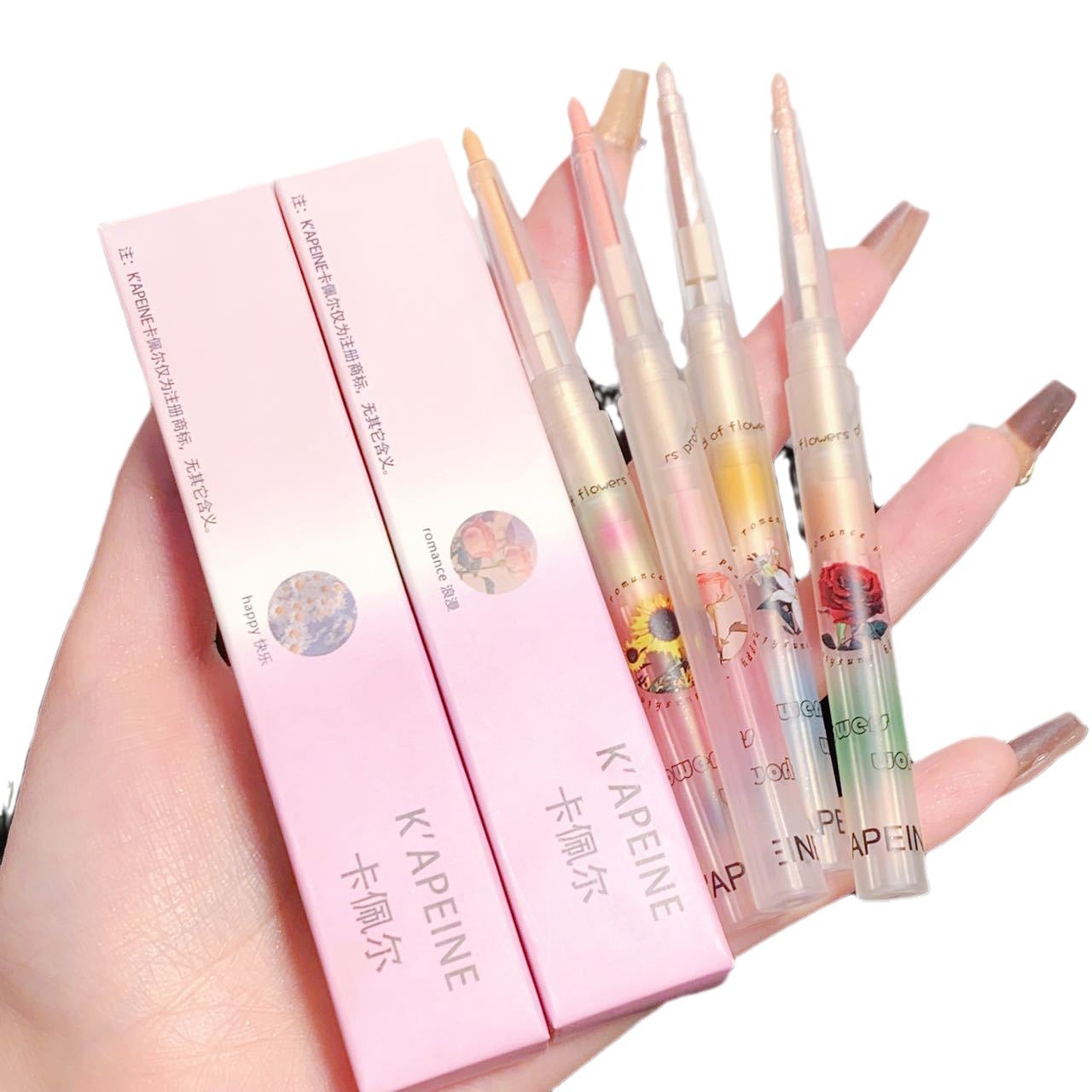 KAPEINE flores acostado pluma de gusano de seda resaltar sombra pluma nacarado mate impermeable no floreciente delineador de ojos Flash Brillo