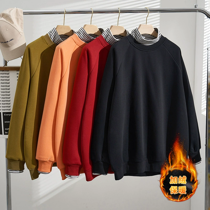 Зимний новый толстый MM большой размер женская специальная толстая корейская версия с плюшевым воротником поддельный топ с двумя топами S5582