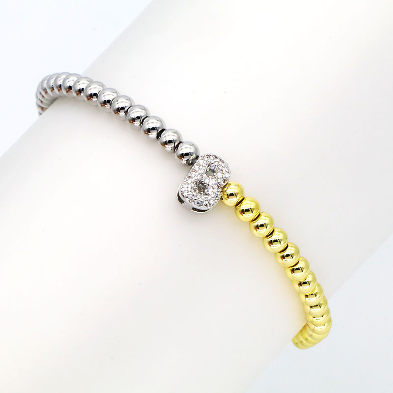 13g Weight Copper Pendant Material Zircon Inlay Material Bracelets Classification Copper Chain Material ball chain Chain Type 1 Piece Quantity Holiday, Daily Occasion Copper Material Letter Pattern All Seasons Season Women's Gender Plating Design Modern Style Style Wholesale Jewelry Modern Style Letter Copper Zircon Plating Bracelets Ball Chain 5
