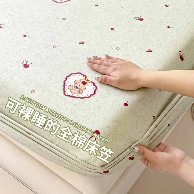 2025 nueva cama de algodón 100 cubierta de cama de algodón puro cubierta de colchón de dibujos animados cubierta de cama para niños cama individual 2