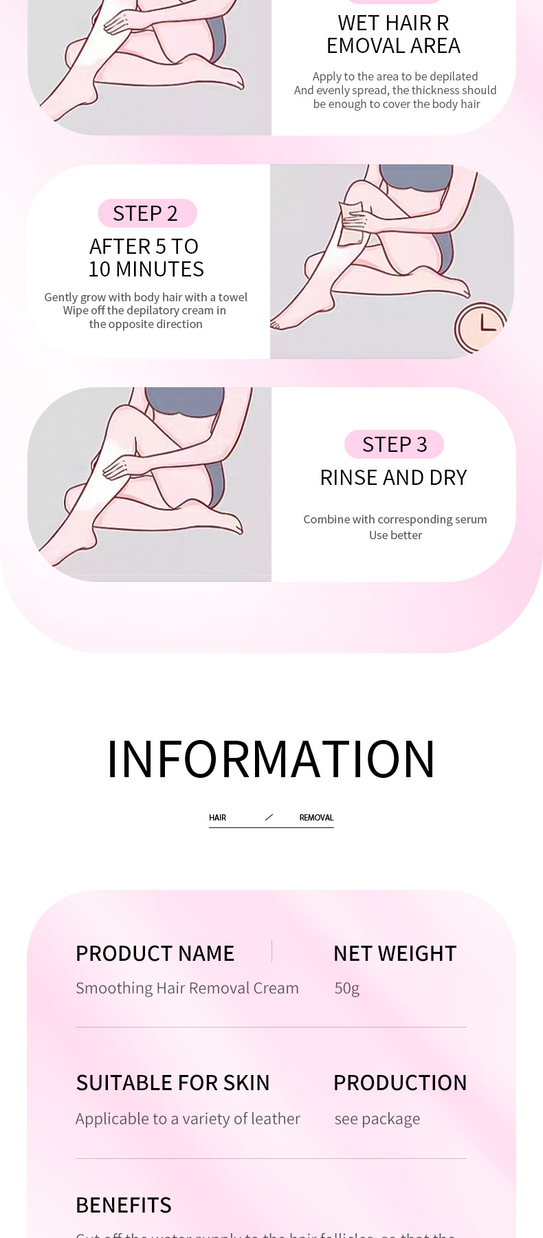 SADOER Mild and Non irritating Hair Removal Cream in English_voghion.com