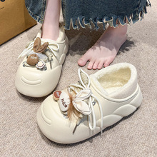 可爱兔子棉拖鞋女秋冬季2025新款加绒加厚防水家居外穿包跟棉鞋