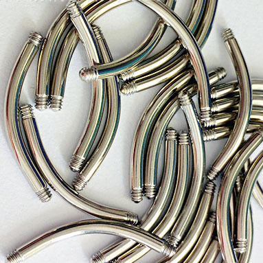 Piercing per sopracciglia fai da te con asta liscia, 16G 14G, denti esterni curvi, accessori per gioielli_voghion.com