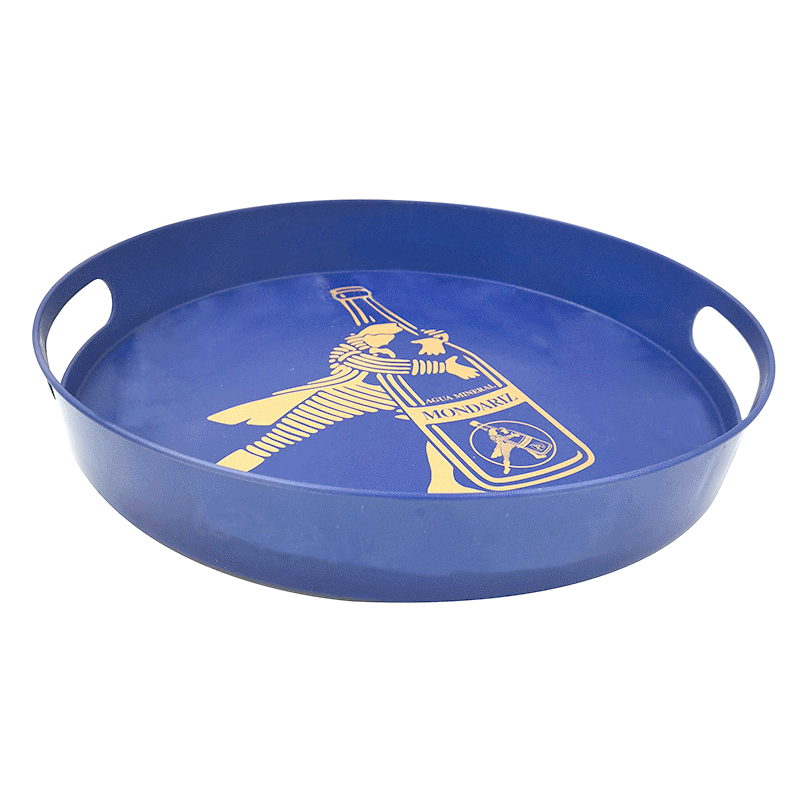 Epoxy Pu Non-Slip Beer Round Restaurant Tableware Plate Fruit Plate Tinplate Tray Metal Plate Dessert Plate