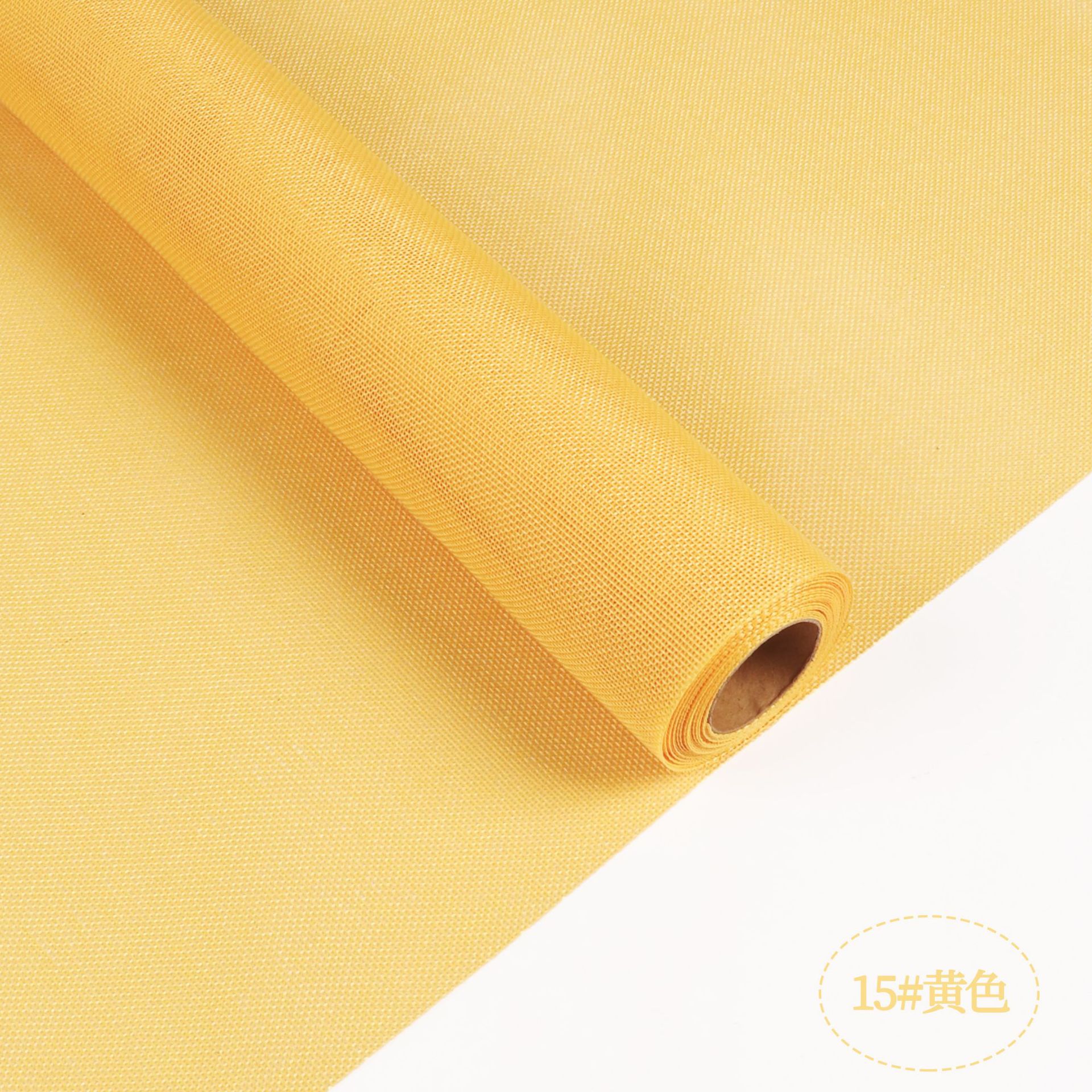 Fábrica de fiestas de flores al por mayor de color sólido enrollar hilo de red flor envasado tela de red florista ramo de flores envasado hilo de red colorido lino rollo