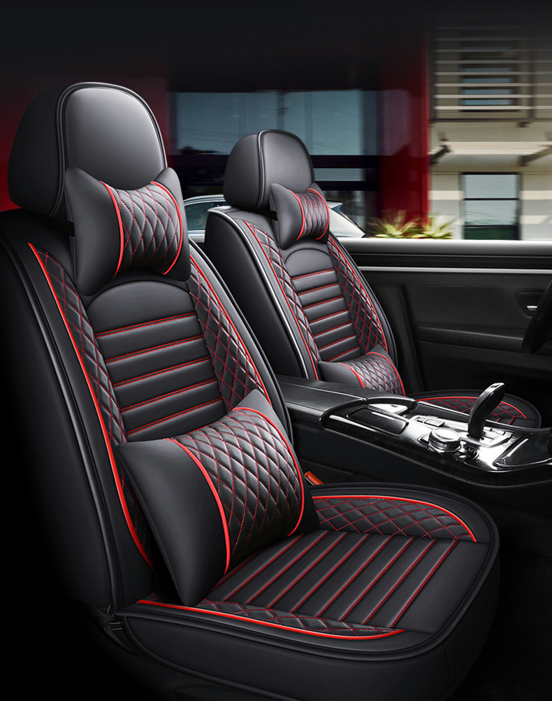 Cross-Border Foreign Trade Wholesale Car Seat Cushion Diamond Leather Breathable Leather Seat Cover All-Season All-Inclusive Seat Cover
