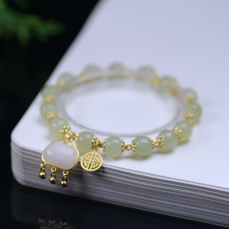 Natural Hetian Jade Bracelet with 925 Silver Small Accessories Male and Female Jewelry Design Sense Healing Elegant