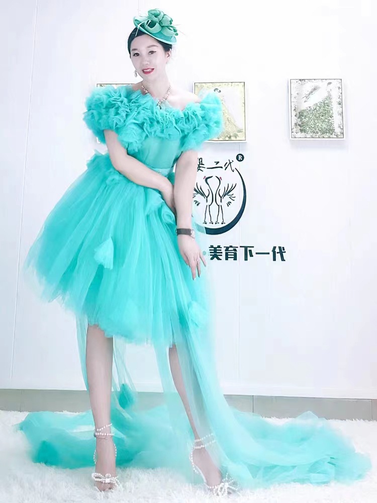 Nuevo hilo de malla desmontable dos piezas vestidos de fiesta de cumpleaños vestidos de baile de piano