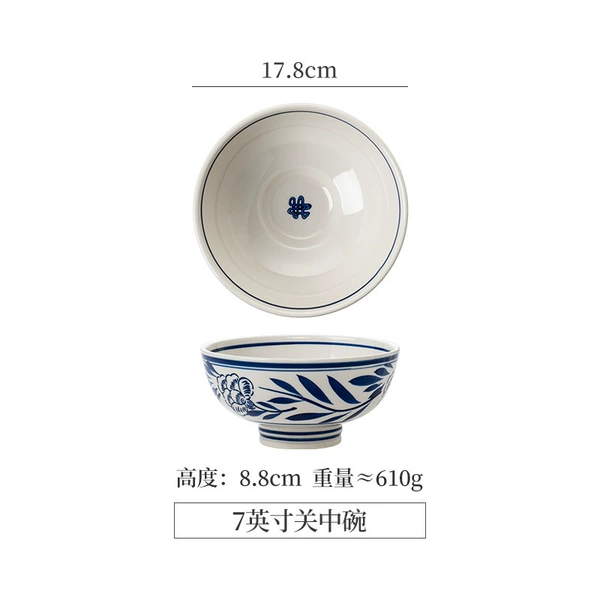 Hand-painted 7-inch Guanzhong bowl