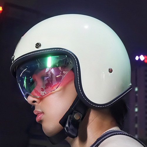 3/4 Helmet Summer Personalized Retro Half Helmet ORZ Harley Retro Helmet for Men and Women Half Helmet Electric Bicycle