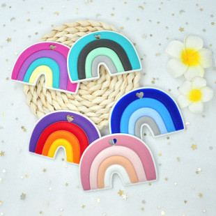 New Baby Silicone Rainbow Cartoon Teeth Gel Baby Anti-Bite Teeth Bar Toy Maternal and Infant Product Toy