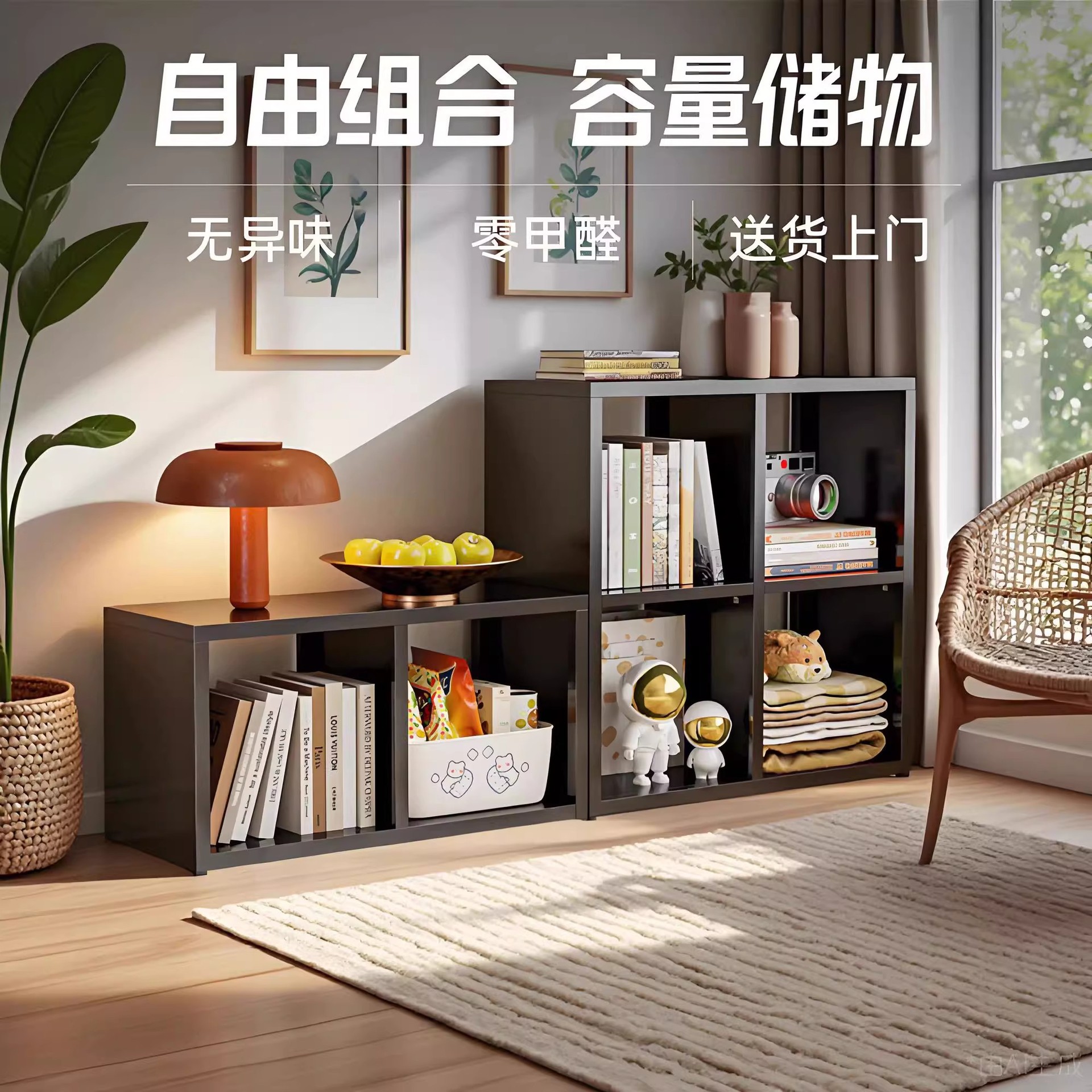 Household Steel Bookcase Free Combination Lattice Cabinet Integrated Wall-To-Ceiling Multi-Layer Bookshelf Children's Iron Storage Rack