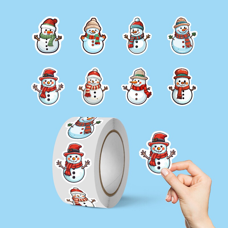 オリジナルクロスボーダークリスマス祭り人気漫画雪だるまステッカー創造ギフトシール巻きシールシール装飾|undefined