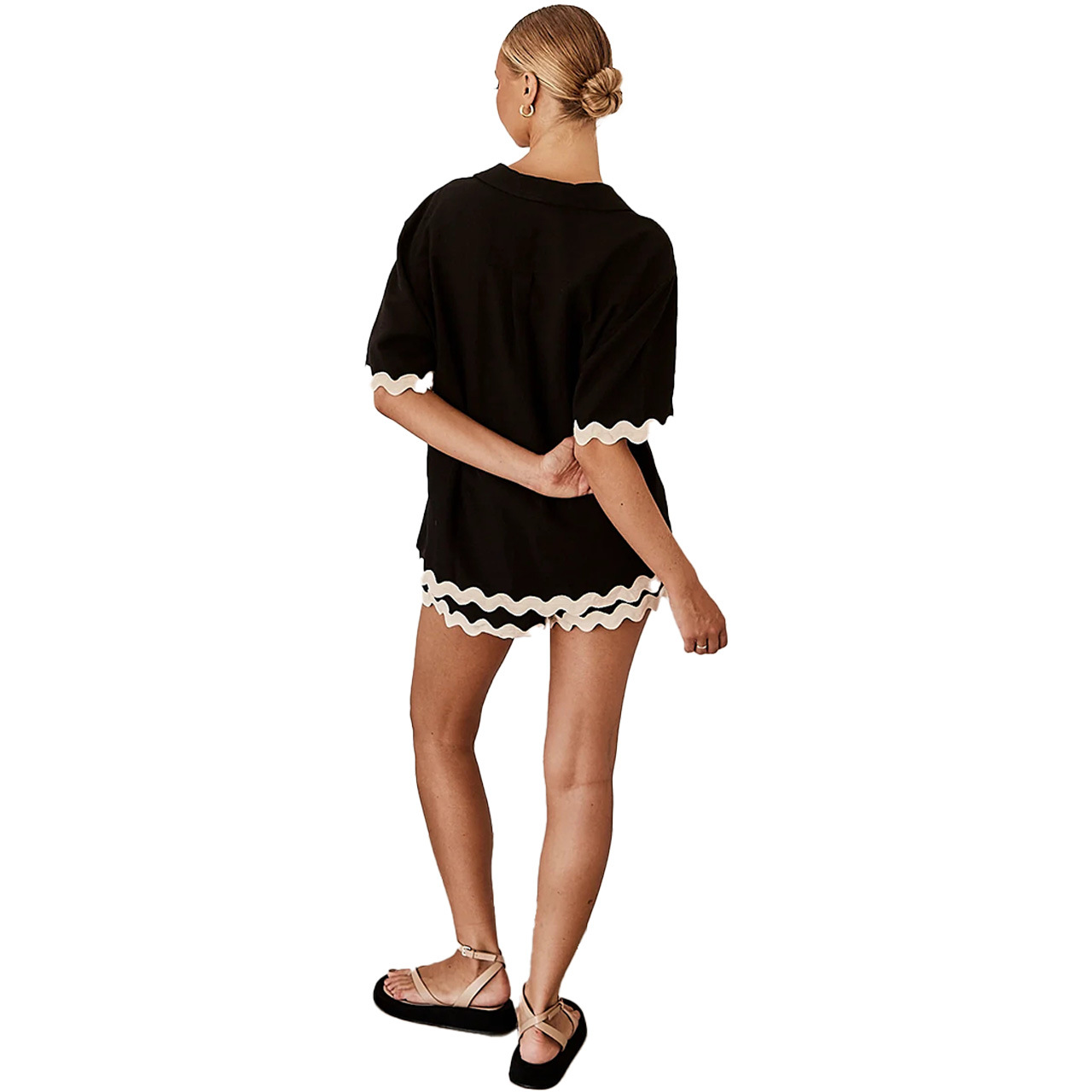 364g Weight Short Sleeve Sleeve Length Spandex, Polyester Fabric Type Shorts Co-ord Set Sets Type 2 Pieces Set Quantity Daily Occasion Turndown Neckline Regular Fit Fit Type Solid Color Pattern Summer, Spring Season Women's Gender Button Design Casual, Simple Style Style Daily Women's Casual Simple Style Solid Color Spandex Polyester Button Shorts Co-ord Set Shorts Sets 32