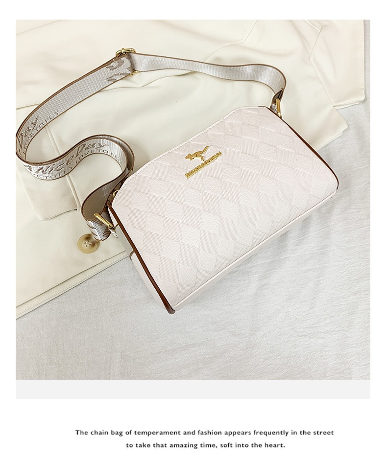 Borsa a tracolla larga da donna con motivo a quadri, stile vintage, modello marsupio, borse all'ingrosso._voghion.com