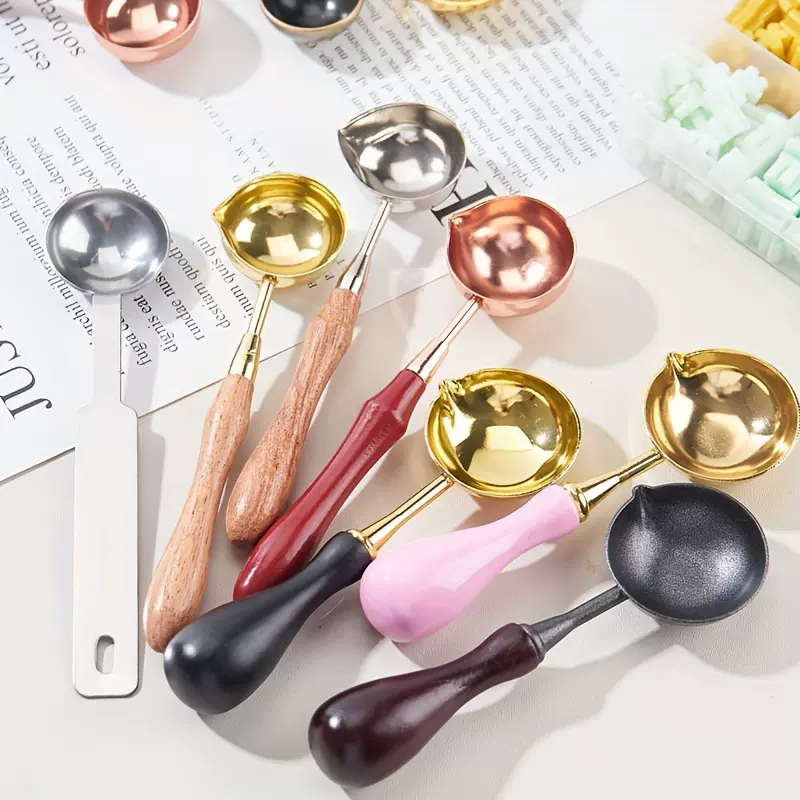 火漆勺子厂家直供香薰白蜡火漆勺子火漆印章专用勺融蜡勺工具配件