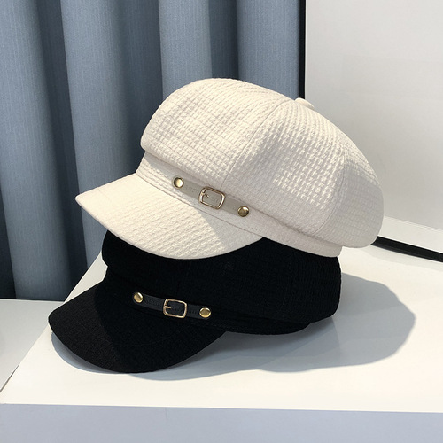 British style beret women's Korean version of the Internet celebrity fashion versatile painter hat Japanese retro duckbill newsboy octagonal hat 