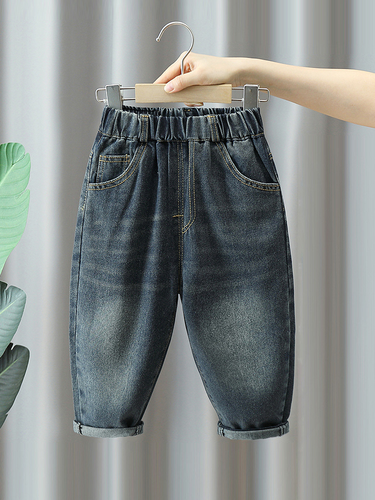 5752 Jeans modernos y elegantes para niños, pantalones de moda para niños, primavera y otoño, pantalones largos infantiles, moda 2026 image 2