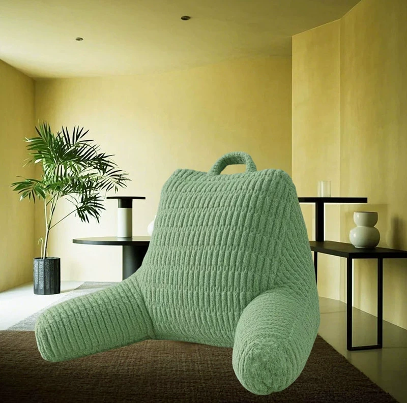 Переместить память Подушка для чтения вельветовая пшеница полосатая с подлокотником