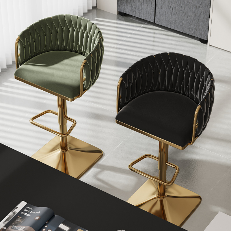 Silla de bar giratoria alta, silla de bar con envío gratuito, silla de bar de alta gama, delante, silla alta de moda, taburete de bar image 5