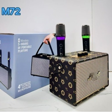 爆单王跨境M72 双麦克风蓝牙音箱便携式复古手提户外无线重低音家