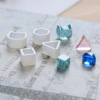 Earrings, small silicone mold, cube, triangular crystal, epoxy resin, accessory, kitten
