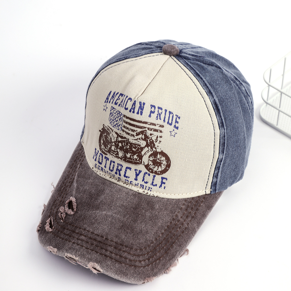 Amazon vintage gorra de béisbol bordada occidental gorra de pico bordado lavado apenado sombrero de sol ala curva