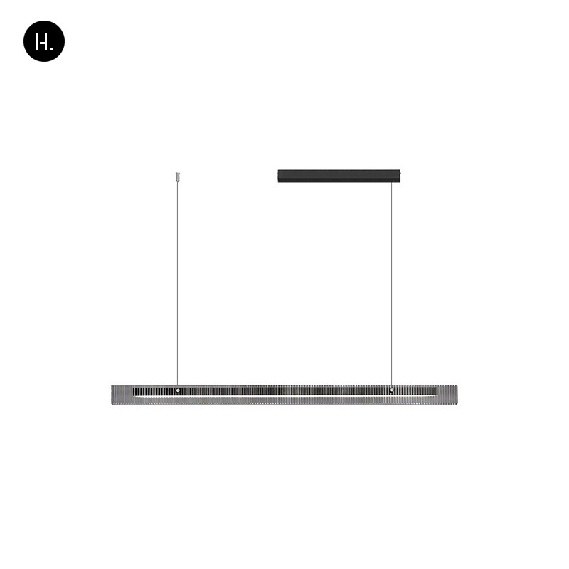 Lámpara del restaurante de vidrio minimalista italiano simple Villa individual gran mesa de comedor de piso plano bar de la isla de una lámpara larga