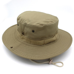 Cross-border best-selling outdoor sunshade round-brimmed hat hiking cap camo jungle hat poney hat unisex fisherman hat