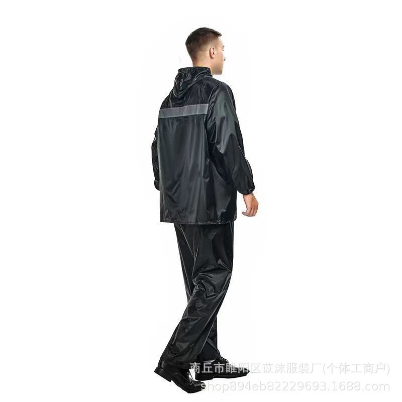 オックスフォード布専用99式大人厚手反射ブラック汎用セパレート式アウトドア防豪雨レインコートレインパンツカバー|undefined