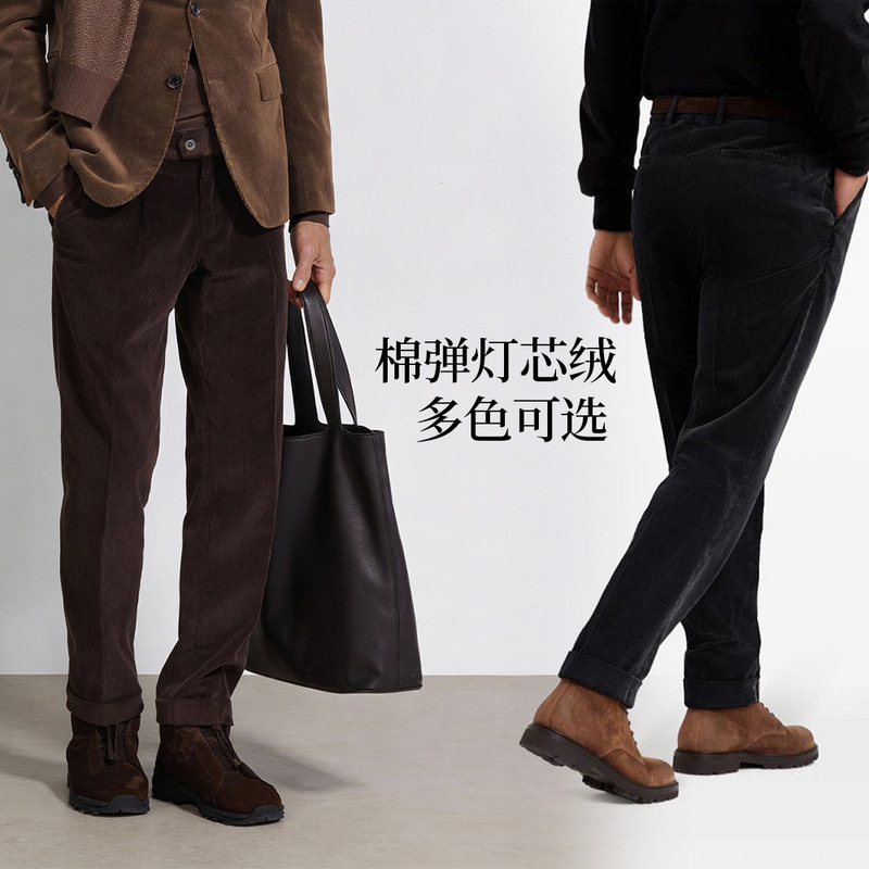 Bamiow Men's Cotton Stretch Corduroy Casual Pants 530g Thick Style Early Spring Business Commuter Trousers Gb30 Bamiow Men's Cotton Stretch Corduroy Casual Pants 530g Thick Style Early Spring Business Commuter Trousers Gb30