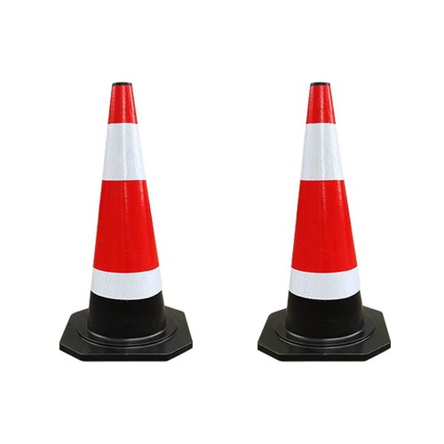 Rubber traffic cone 60cm reflective traffic barrier cone square cone ice cream cone conical bucket warning column construction safety cone conical cone