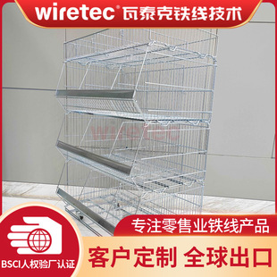 Folding Mobile Supermarket Iron Display Cage Promotional Cage Classification Storage Cage Metal Shelf Large Capacity Oblique Cage