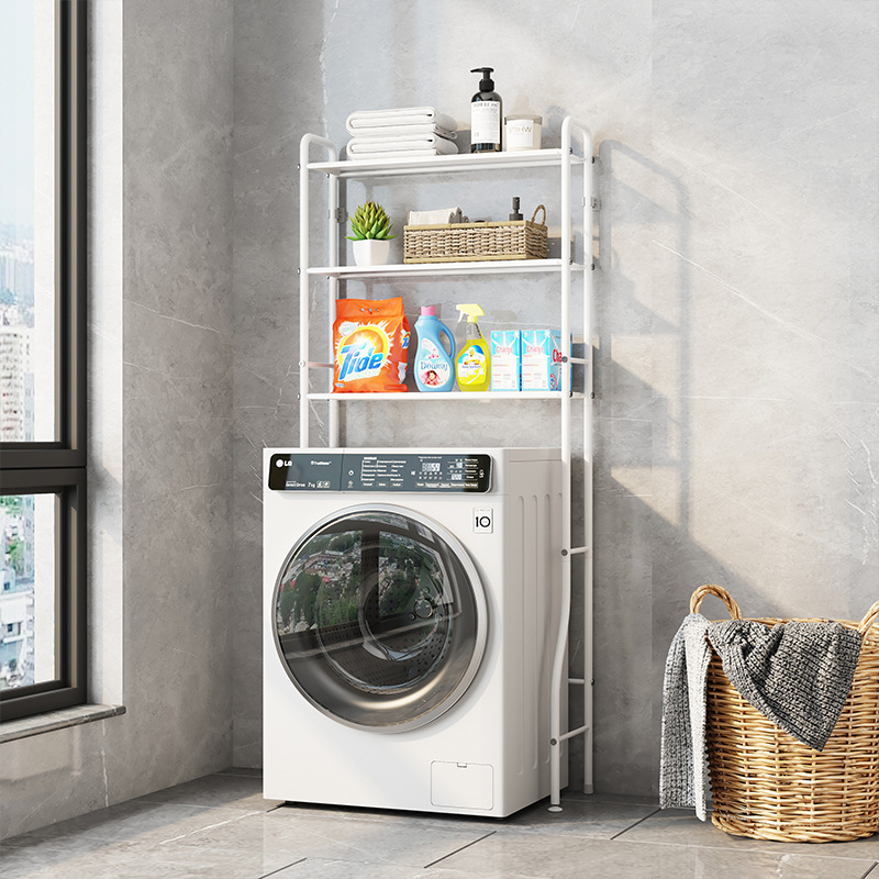 Estante de almacenamiento de la lavadora inodoro estante de almacenamiento rodillo piso balcón inodoro rack de almacenamiento lavadora rack