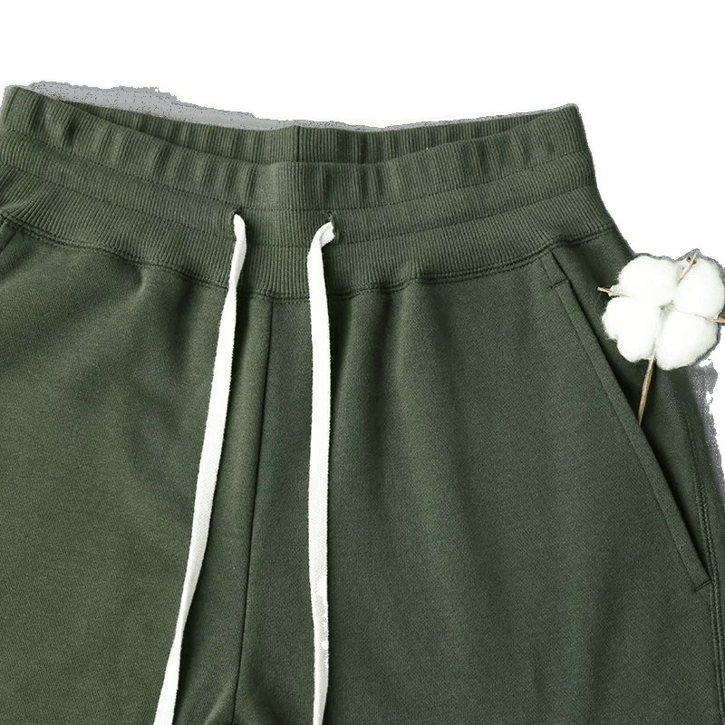 Green breathable retro trousers for leisure