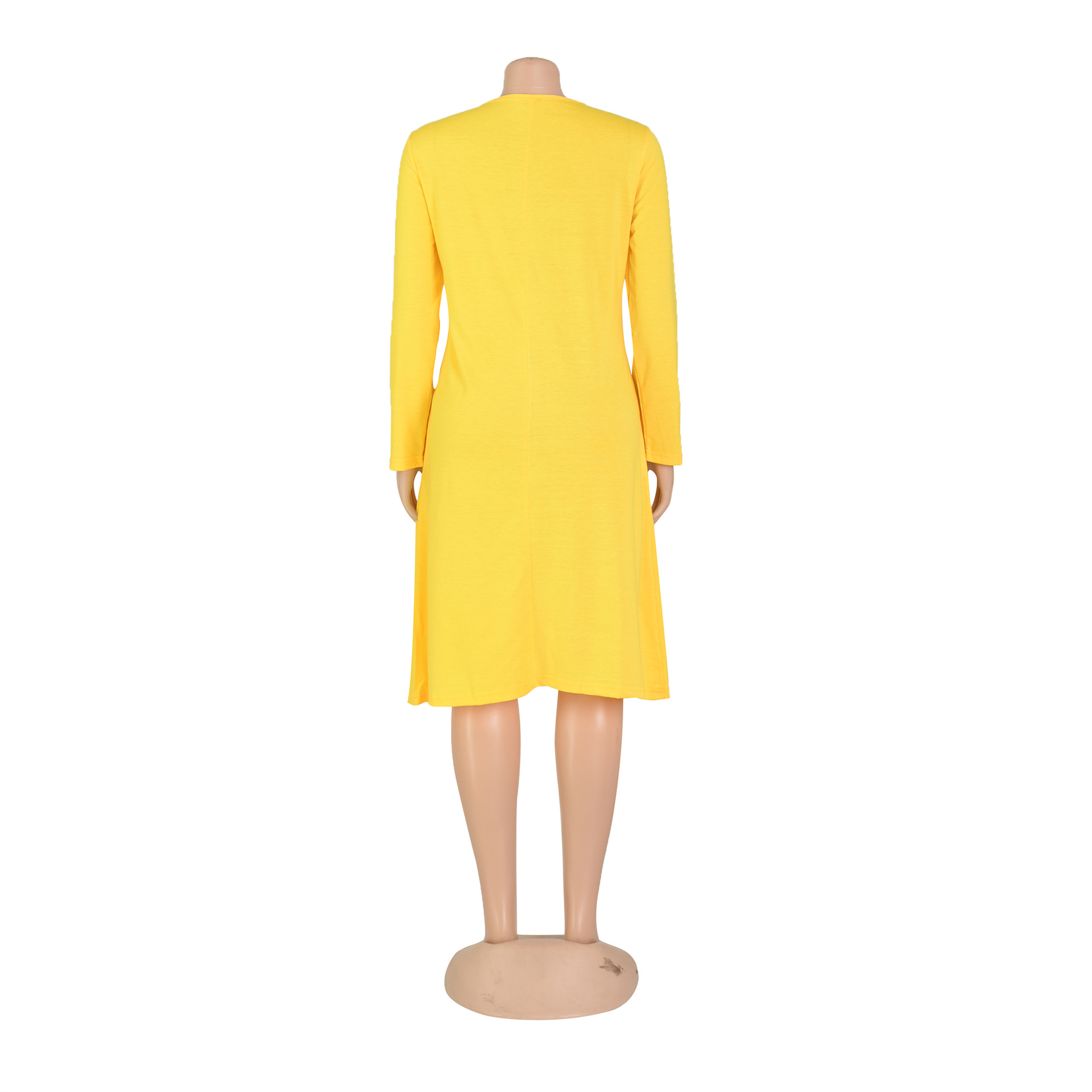 Women Clothing Dress Long Sleeve T-shirt Mid Solid Color Basic Summer Autumn