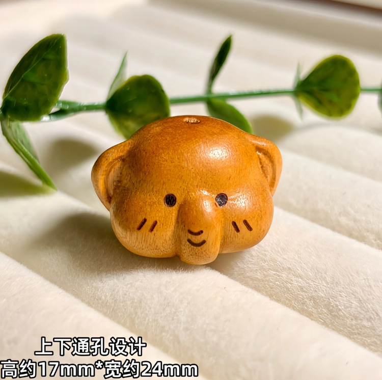 Old Peach Wood Carving Cute Little Elephant DIY Bracelet Spacer Beads Accessories Phone Chain Bag Pendant Creative Braided Rope Decoration