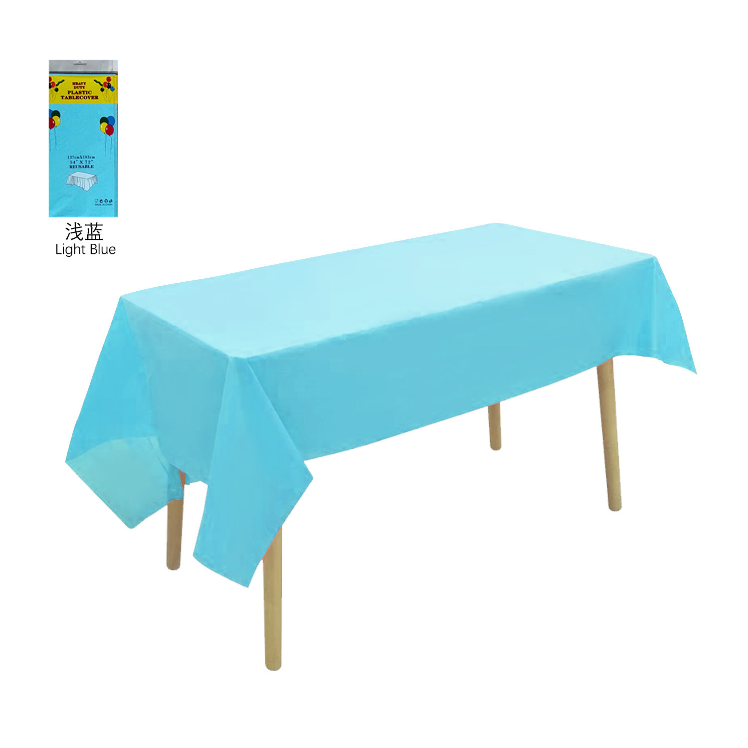 Mantel Desechable Rectangular 137 x 183 cm de Plástico PE para Fiestas