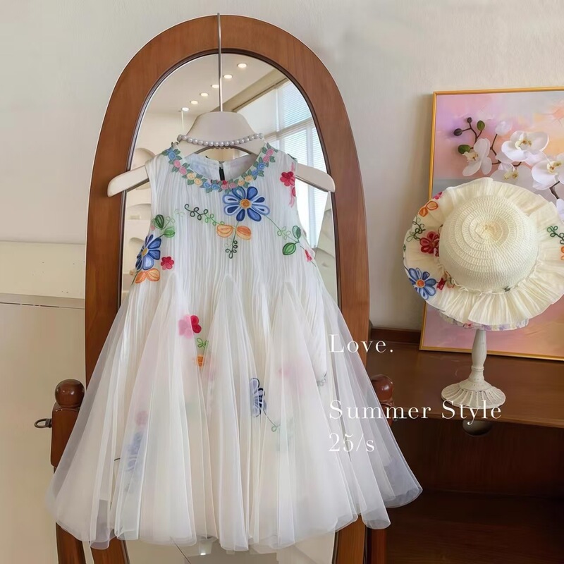 Girls' Dress, Summer Dress, New Style, Stylish Children's Princess Dress, Vest Dress, Sleeveless Girl's Holiday Style Dress, Trendy Style Girls' Dress, Summer Dress, New Style, Stylish Children's Princess Dress, Vest Dress, Sleeveless Girl's Holiday Style Dress, Trendy Style