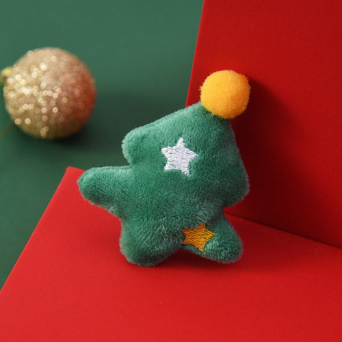 diy Christmas hair clip accessories clothing scarf cartoon cotton doll plush brooch key chain pendant accessories
