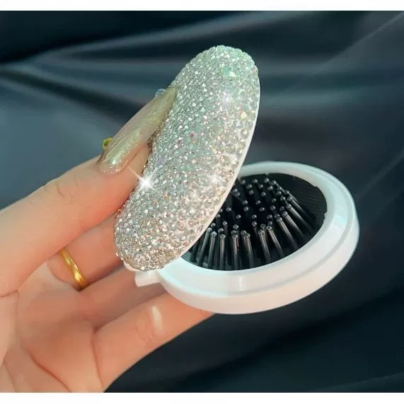 Трансграничная внешняя торговля завод прямых продаж мини-шуньфа складная подушка безопасности расческа с зеркалом два в одном портативный бриллиант