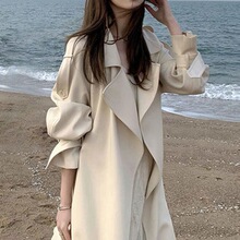 2025春秋装新款中长款过膝风衣女韩版学生流行时尚洋气大衣外套潮