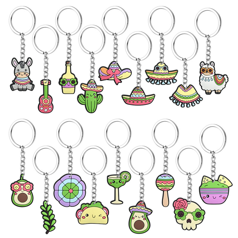 Mexican-Themed Decorative Pendant Pvc Soft Rubber Keychain Holiday Gift Student Backpack Car Key Ring