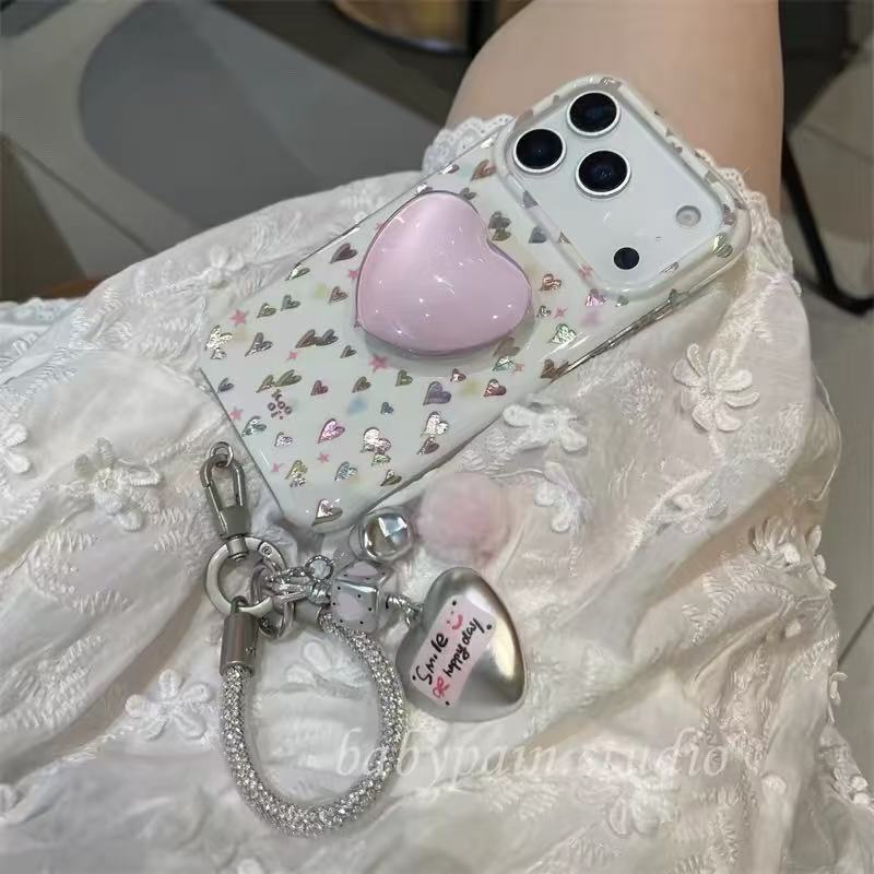 Korean-Style Ins Niche Design Cute Little Heart Feather Yarn Suitable for iPhone 17 Pro Max Phone Case Apple Korean-Style Ins Niche Design Cute Little Heart Feather Yarn Suitable for iPhone 17 Pro Max Phone Case Apple