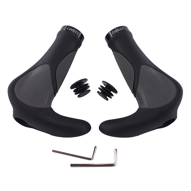 CANSUCC bicicleta de montaña cuerno de goma cubierta de la manija de la bicicleta de montaña mango auxiliar accesorios para montar en bicicleta