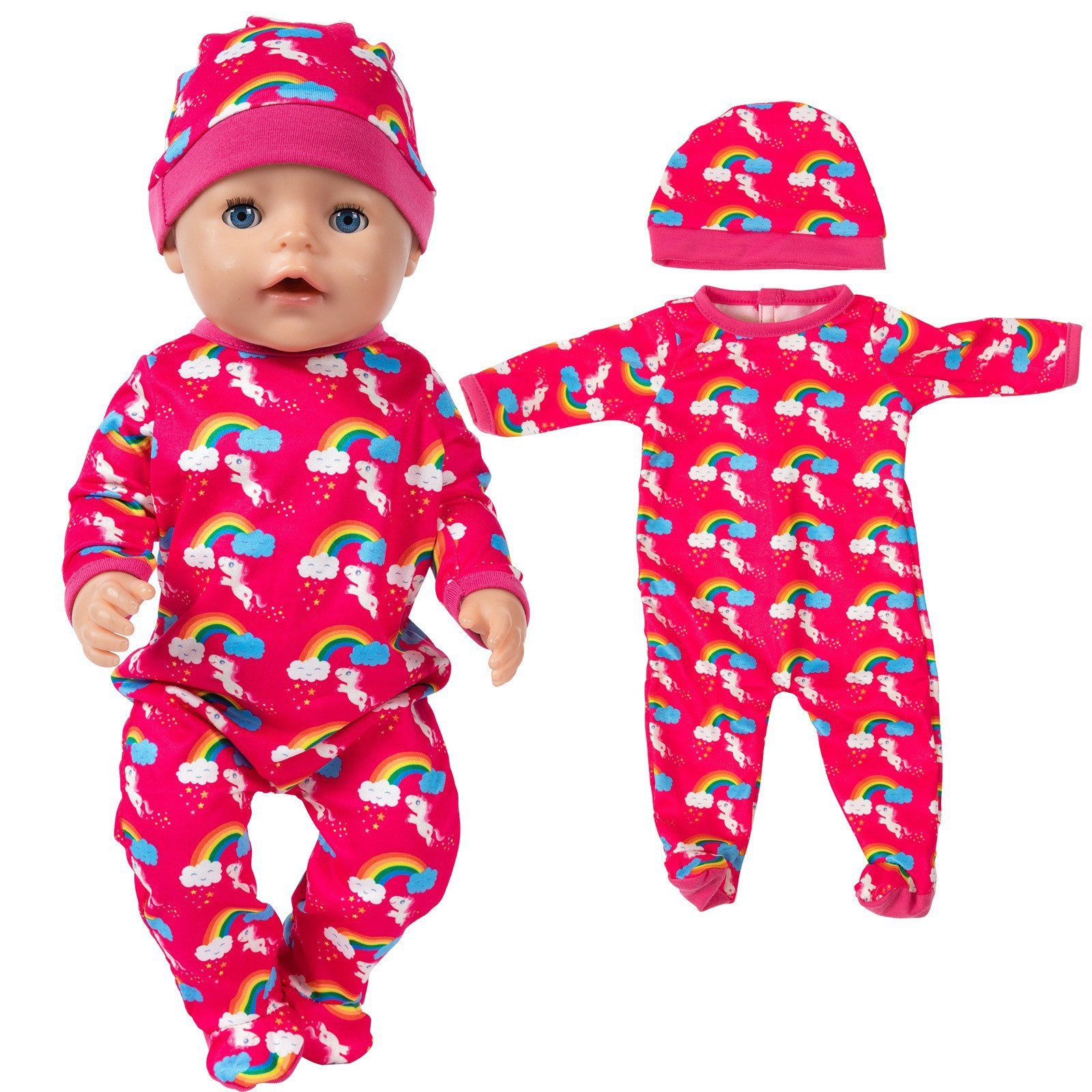 Traje de ropa de muñeca de niña estadounidense Traje de muñeca de 18 pulgadas Traje de una pieza Accesorios de muñeca de juguete Ropa de bebé en stock image 13