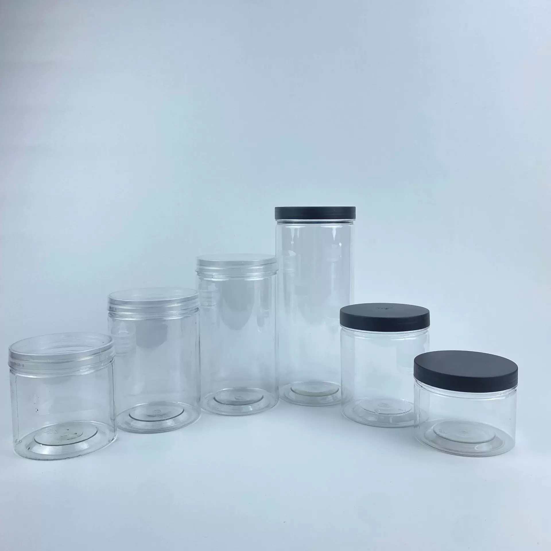 65 85 100口透明密封罐 塑料包装瓶 辣椒酱瓶子蜂蜜瓶PET带盖罐子